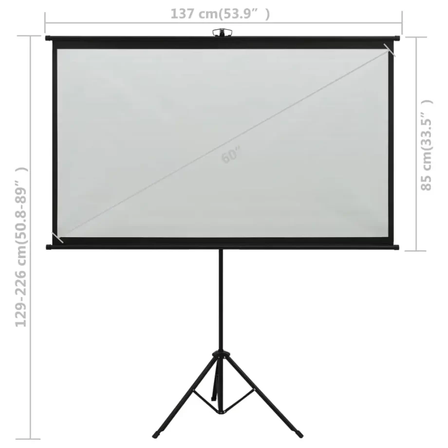 vidaXL Projection Screen with Tripod 60" 16:9