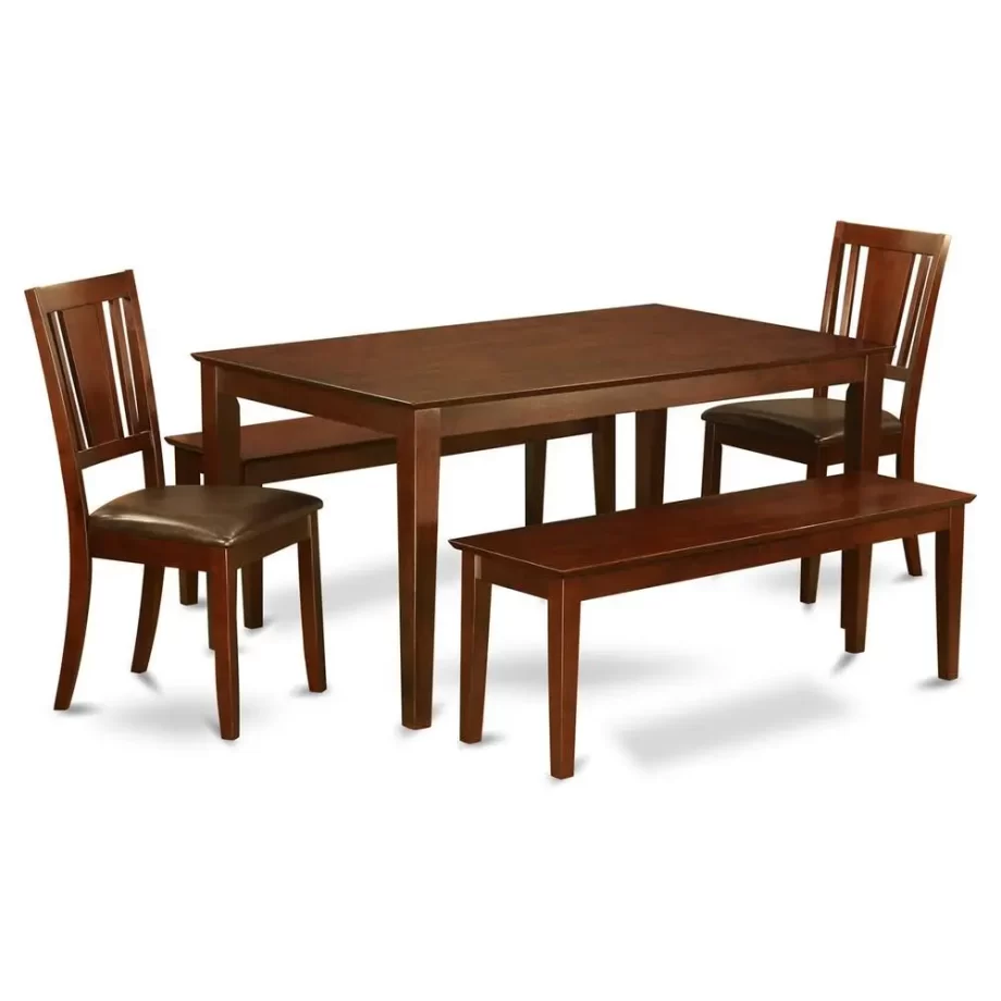 5 Pc Dining room set-Table and 2 Dining Chairs and 2 Benches