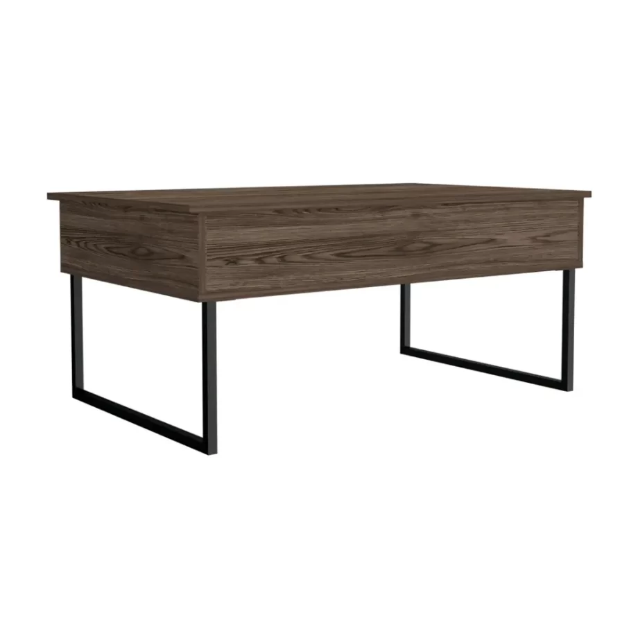 Viena Lift Top Coffee Table, Flexible Shelf, Two Legs