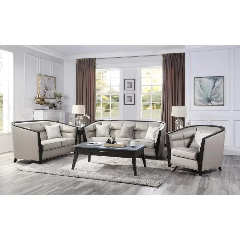 Zemocryss Loveseat w/2 pillows, Beige Fabric (54236)