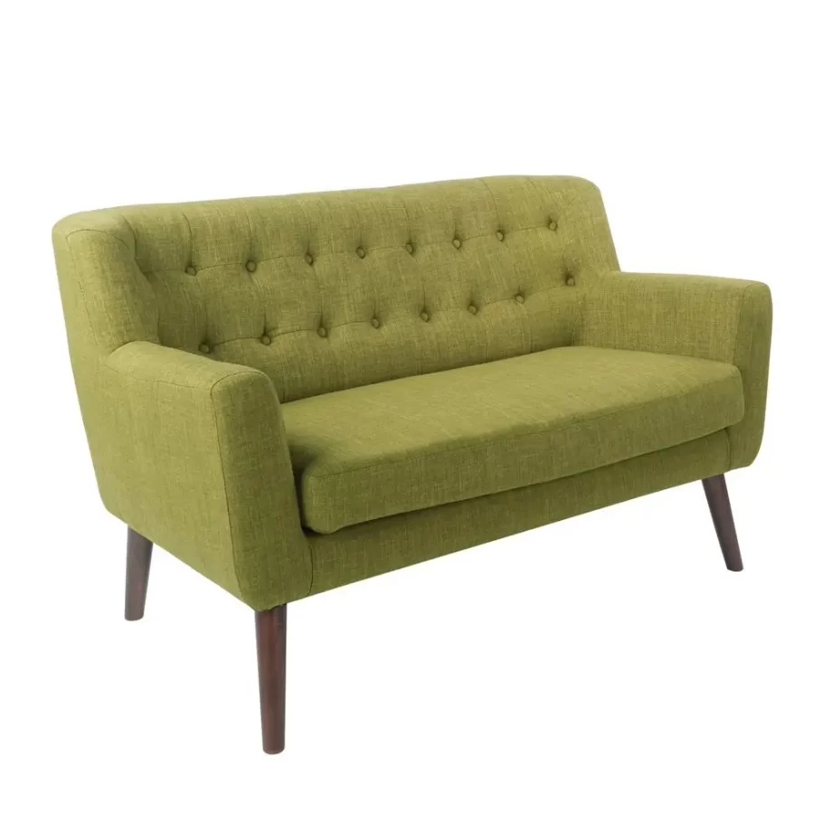 OS Home and Office Furniture Model MLL52-M17 Green Mid Century Love Seat