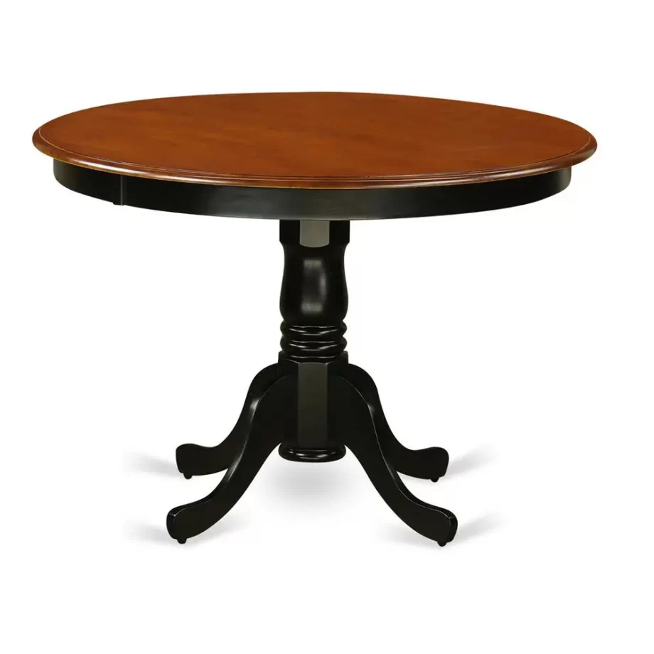 3 Pc set with a Round Table and 2 Wood Dinette Chairs in Black and Cherry