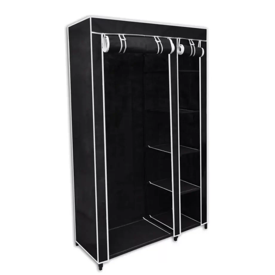 vidaXL Folding Wardrobe Black 43" x 18" x 69", 60719