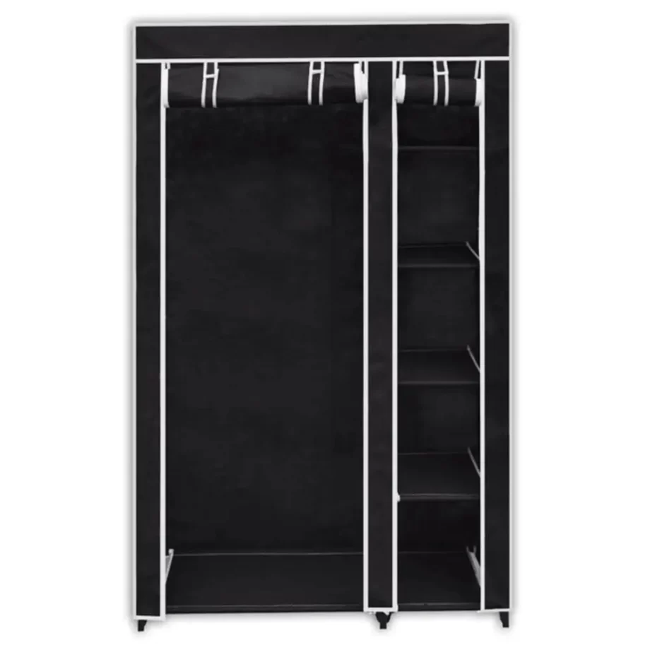 vidaXL Folding Wardrobe Black 43" x 18" x 69", 60719