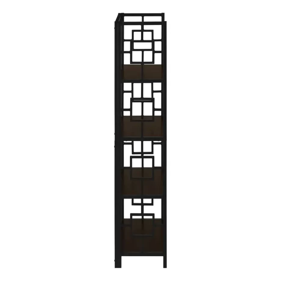 Bookshelf, Bookcase, Etagere, 4 Tier, 62H, Office, Bedroom, Brown Laminate