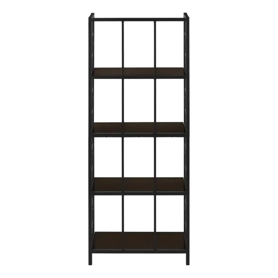 Bookshelf, Bookcase, Etagere, 4 Tier, 62H, Office, Bedroom, Brown Laminate