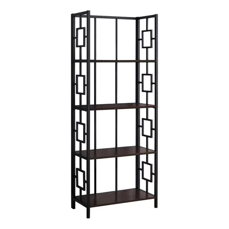 Bookshelf, Bookcase, Etagere, 4 Tier, 62H, Office, Bedroom, Brown Laminate