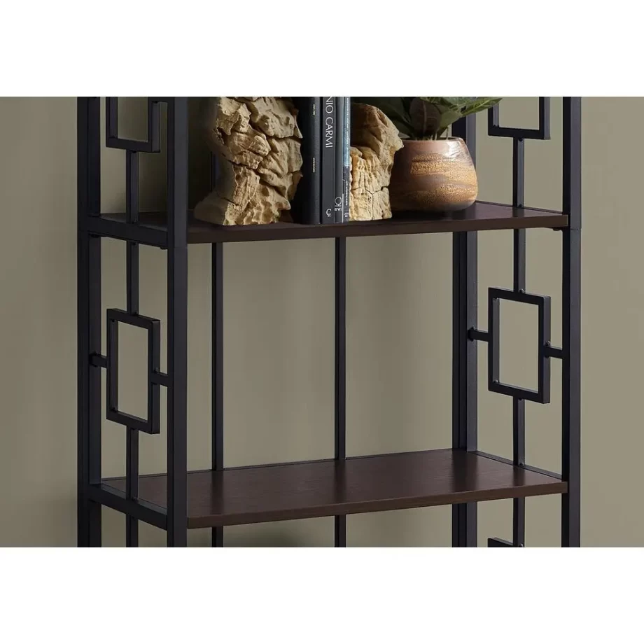 Bookshelf, Bookcase, Etagere, 4 Tier, 62H, Office, Bedroom, Brown Laminate