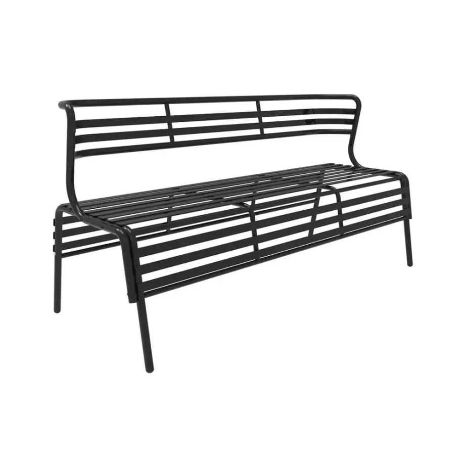 CoGo Steel Outdoor/Indoor Bench, Black