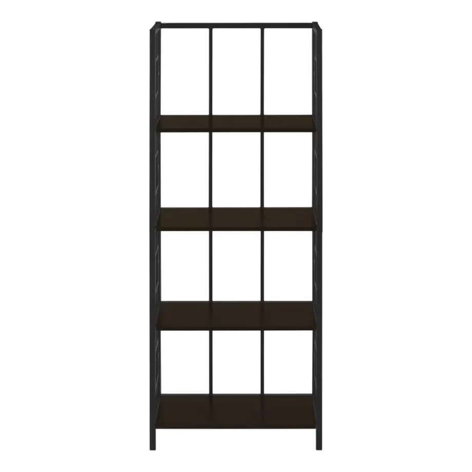 Bookshelf, Bookcase, Etagere, 4 Tier, 62H, Office, Bedroom, Brown Laminate