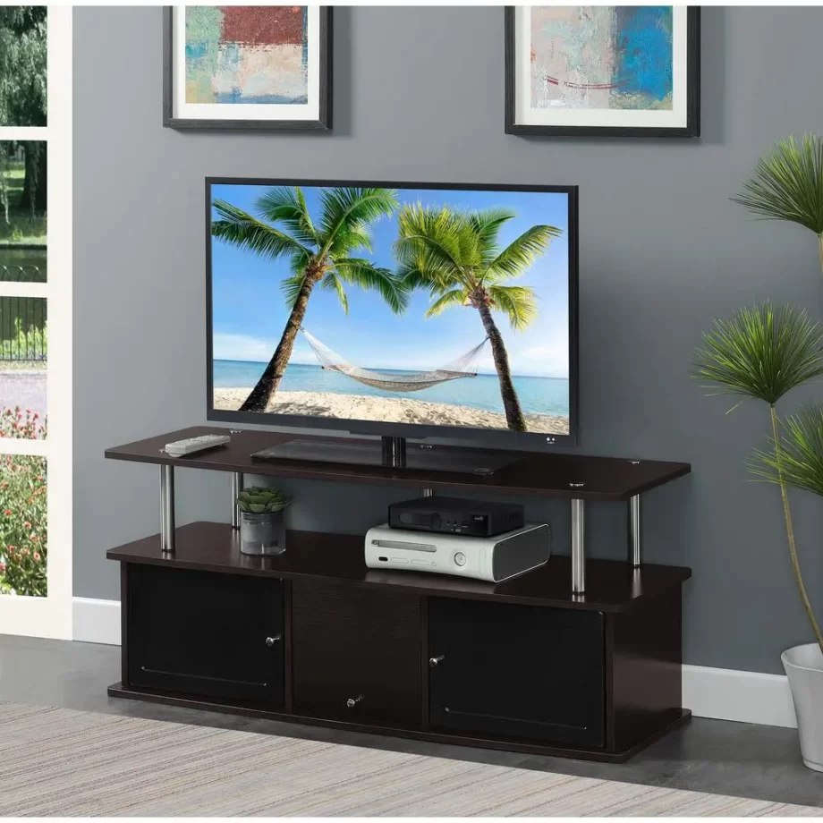 TV Stand with 3 Storage Cabinets and Shelf for TVs up to 55 inches