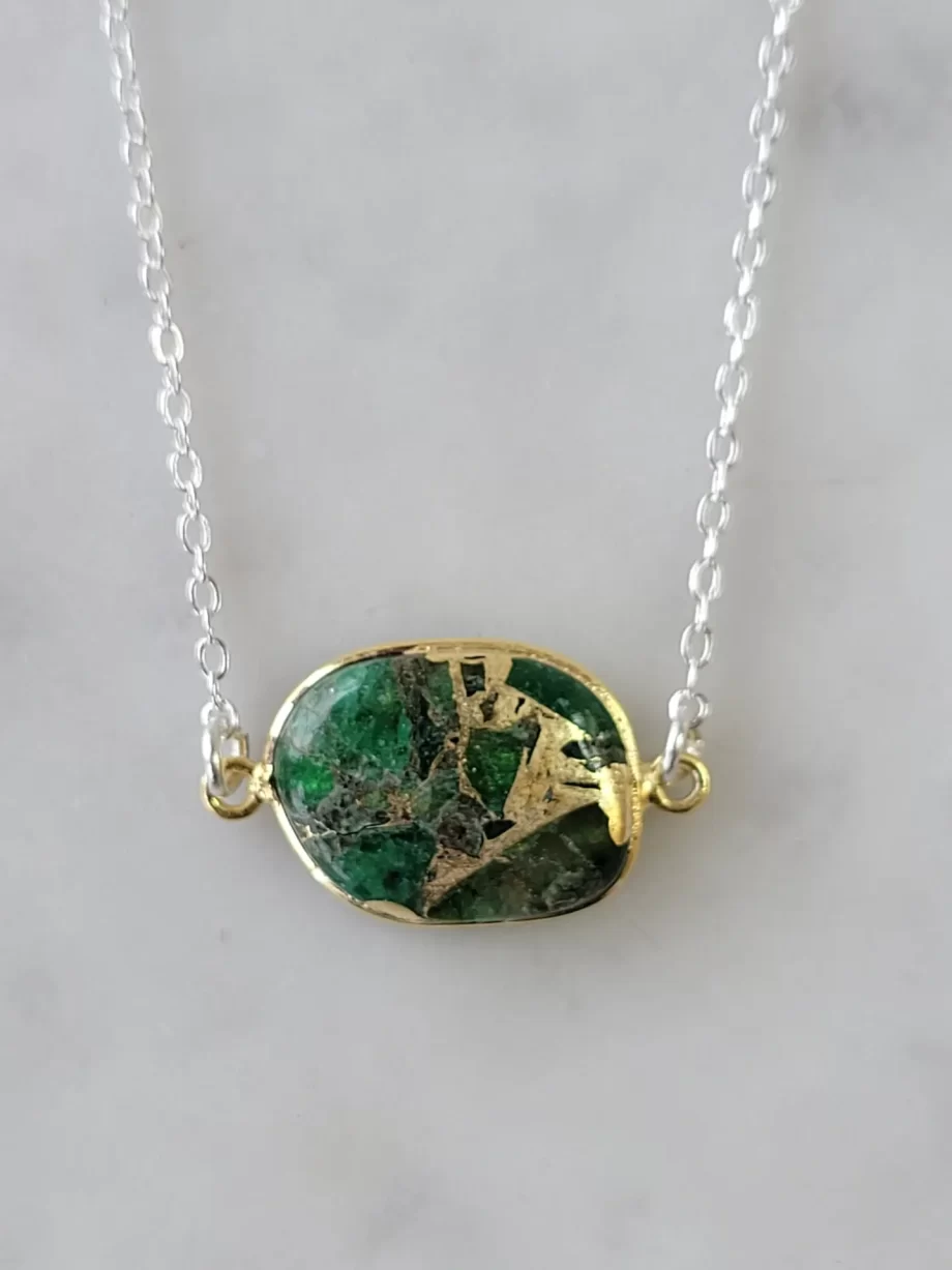 Mrs. Parker Necklace in Green Mojave Copper Turquoise