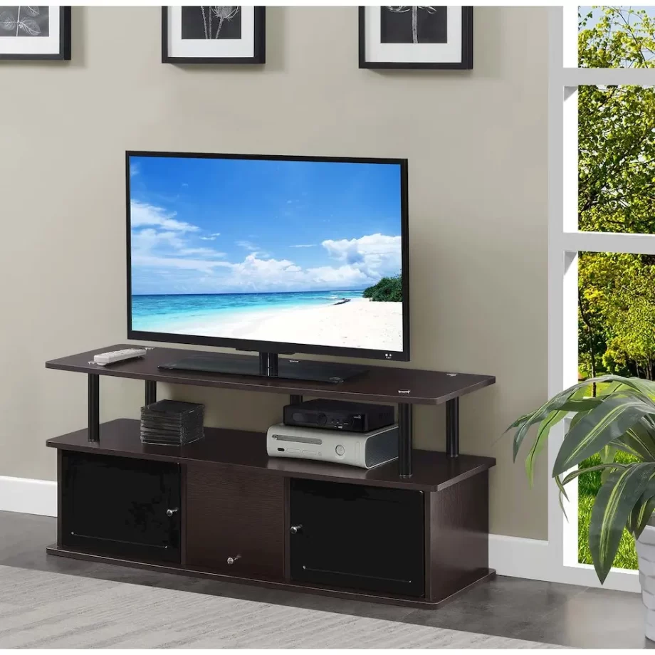 TV Stand with 3 Storage Cabinets and Shelf for TVs up to 55 inches