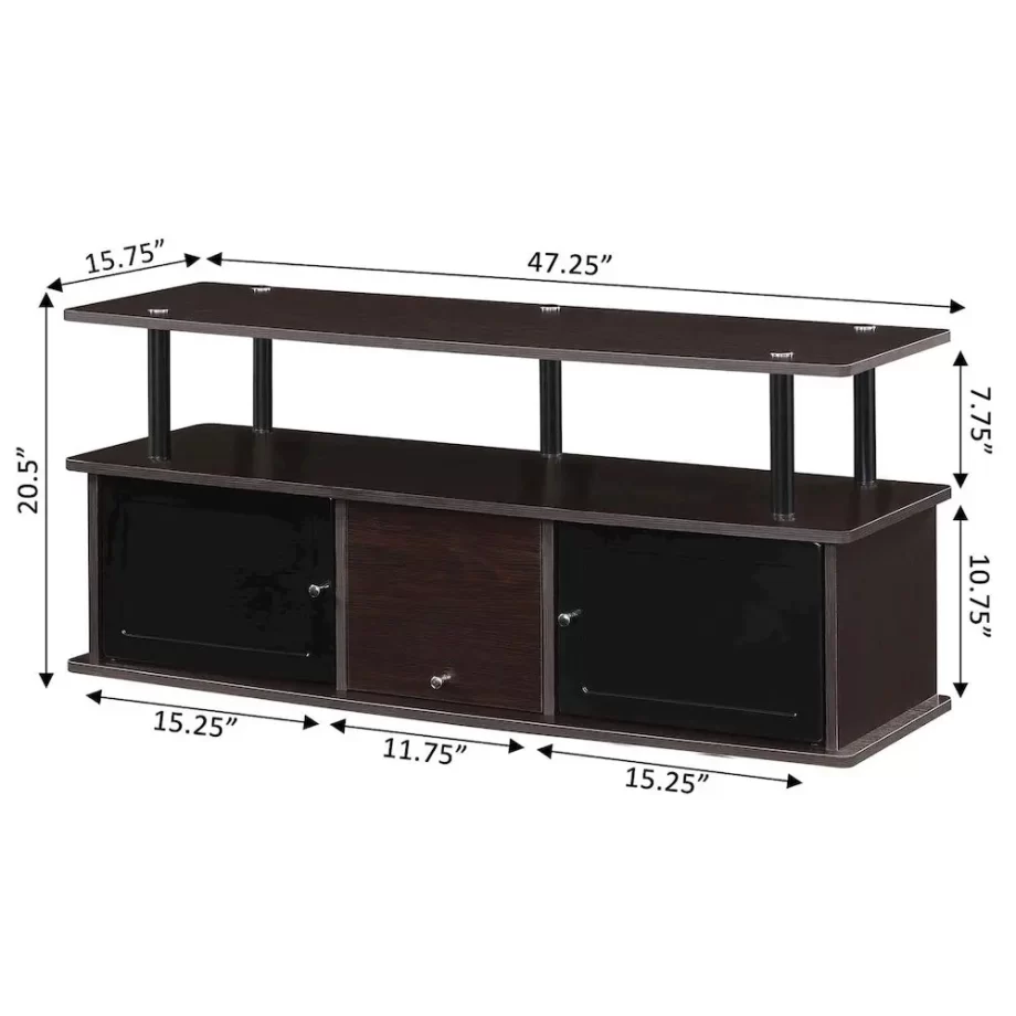 TV Stand with 3 Storage Cabinets and Shelf for TVs up to 55 inches