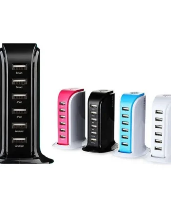 Smart Power 6 USB Colorful Tower for Every Desk at Home or Office charge any Gadget