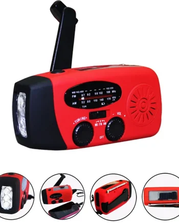 Storm Safe Emergency AM/FM/NOAA Weather Band Radio With Solar Flash Light And Built-in Phone Charger